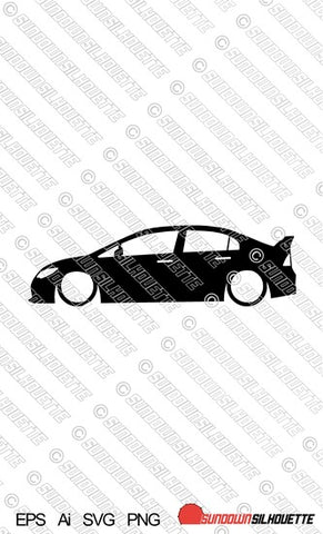 Digital Download vector graphic - Lowered Honda Civic Type-R sedan FD2r | SVG | Ai | PNG