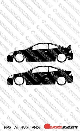Digital Download vector graphic - Lowered Honda Integra DC5 / Acura RSX | SVG | Ai | PNG