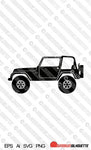 Digital Download vector graphic - Lifted Jeep Wrangler YJ silhouette EPS | SVG | Ai | PNG