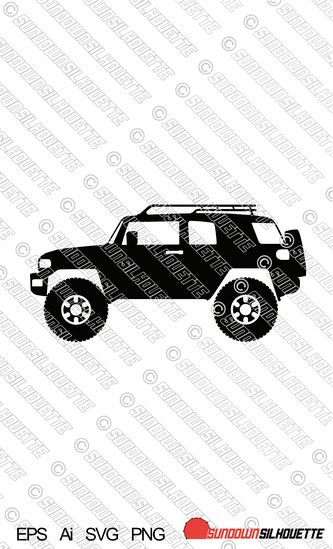 Digital Download vector graphic - Lifted Toyota FJ Cruiser EPS | SVG | Ai | PNG