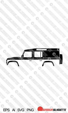 Digital Download vector graphic - Land Rover Defender 110 utility classic EPS | SVG | Ai | PNG