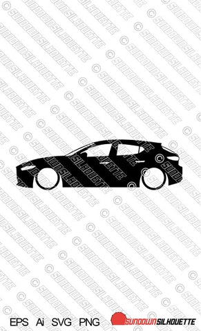 Digital Download vector graphic - Lowered Mazda 3 BP 4th gen 2019- EPS | SVG | Ai | PNg