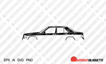 Digital Download vector graphic - The Mercedes 190e EPS | SVG | Ai | PNG