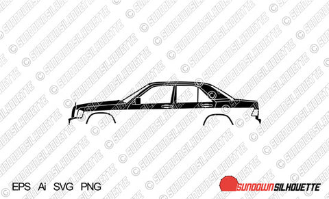 Digital Download vector graphic - The Mercedes 190e EPS | SVG | Ai | PNG