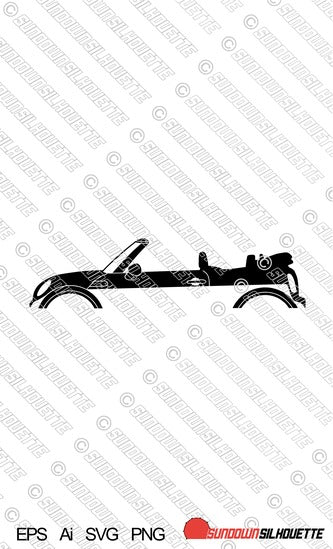 Digital Download vector graphic - Mini Convertible R57 | mk2 | 2nd gen EPS | SVG | Ai | PNG