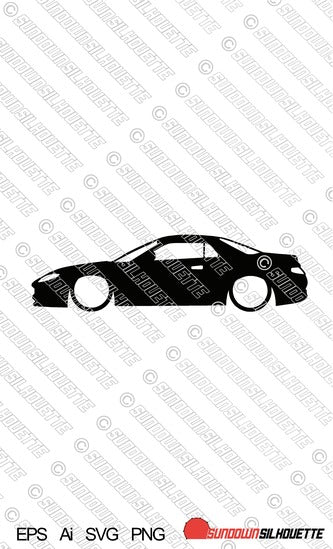 Digital Download vector graphic - Lowered Mitsubishi FTO.  EPS | SVG | Ai | PNG