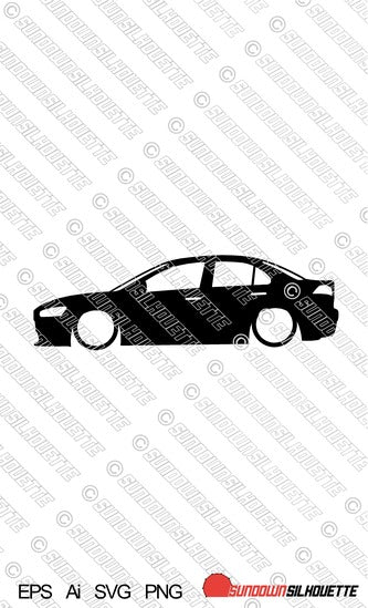 Digital Download vector graphic - Lowered Mitsubishi Lancer Evo X 10 (no wing) EPS | SVG | Ai | PNG