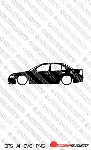 Digital Download vector graphic - Lowered Mitsubishi Lancer Evo 5 6 (no wing) EPS | SVG | Ai | PNG