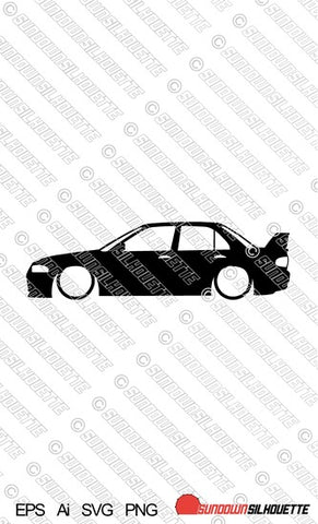 Digital Download vector graphic - Lowered Mitsubishi Lancer Evo 1 ,2 ,3 EPS | SVG | Ai | PNG