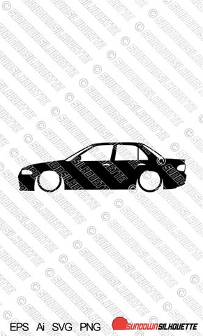 Digital Download vector graphic - Lowered Mitsubishi Lancer Evo 1 ,2 ,3 (NO wing) EPS | SVG | Ai | PNG