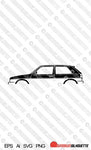 Digital Download vector car silhouette - VW Mk2 Golf GTI 3-door (later spec) EPS | SVG | Ai | PNG