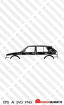 Digital Download vector car silhouette - VW Mk2 Golf GTI 5-door (later spec) EPS | SVG | Ai | PNG