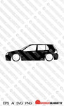 Digital Download vector graphic - Lowered VW Golf Mk4 5-door R32 / GTI EPS | SVG | Ai | PNG