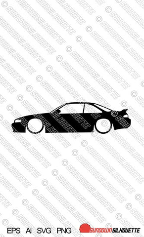 Digital Download vector graphic - Lowered Nissan 240 SX / S14 Silvia ZENKI EPS | SVG | Ai | PNG
