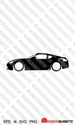 Digital Download Lowered car silhouette vector - Nissan 370Z Z34 EPS | SVG | Ai | PNG
