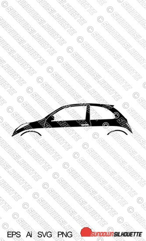 Digital Download car silhouette vector - Nissan Micra K12 3-door EPS | SVG | Ai | PNG