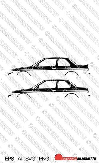 Digital Download vector graphic - Nissan Sentra SE-R B13 EPS | SVG | Ai | PNG