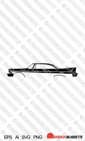 Digital Download car silhouette vector - 1957-1958 Plymouth Belvedere Sport Fury 2-door EPS | SVG | Ai | PNG