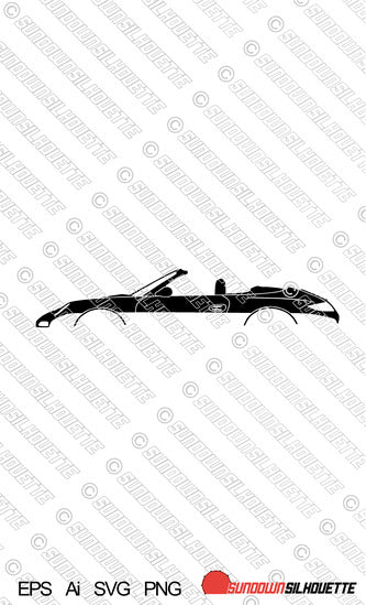 Digital Download vector graphic - Porsche 911 convertible (997) | EPS | SVG | Ai | PNG