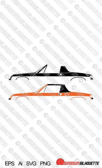 Digital Download vector graphic - Porsche 914 | EPS | SVG | Ai | PNG