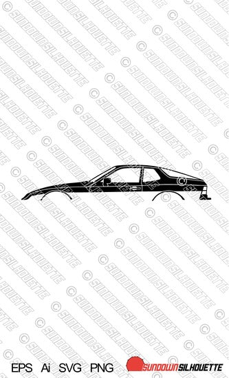 Digital Download vector graphic - Porsche 924 Coupe EPS | SVG | Ai | PNG