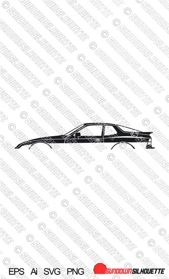 Digital Download vector graphic - Porsche 944 Coupe | 2.5 | Turbo | 16v EPS | SVG | Ai | PNG