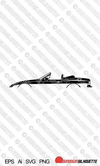Digital Download vector graphic - Porsche 944 Convertible EPS | SVG | Ai | PNG