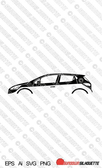 Digital Download vector graphic - Renault Clio Mk4 2012-2019 EPS | SVG | Ai | PNG