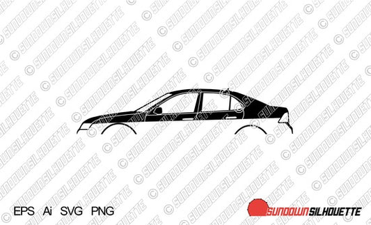 Digital Download vector graphic - Saab 9-3 early spec 2nd gen sedan EPS | SVG | Ai | PNG