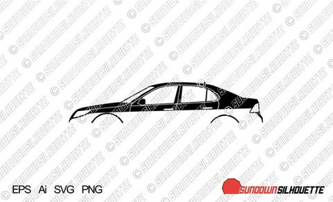 Digital Download vector graphic - Saab 9-3 facelift 2nd gen sedan EPS | SVG | Ai | PNG