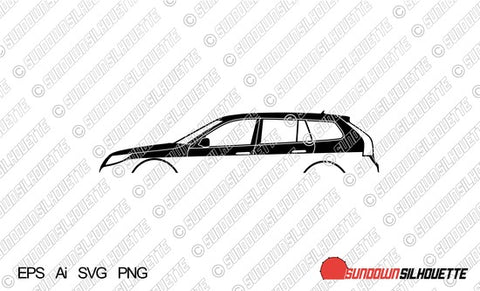 Digital Download vector graphic - Saab 9-3 facelift 2nd gen sports tourer wagon EPS | SVG | Ai | PNG