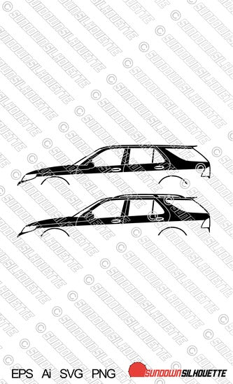 Digital Download vector graphic - Saab 9-5 sports tourer wagon EPS | SVG | Ai | PNG