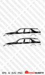 Digital Download vector graphic - Saab 9-5 sports tourer wagon EPS | SVG | Ai | PNG