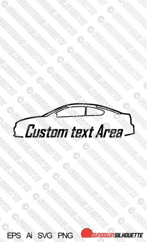 Digital Download car silhouette with text vector - Scion TC 1st gen EPS | SVG | Ai | PNG