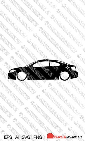 Digital Download car silhouette vector - Lowered Scion TC 1st gen EPS | SVG | Ai | PNG