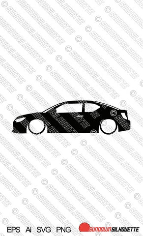 Digital Download car silhouette vector - Lowered Scion TC, 2nd gen (2014 Facelift ) EPS | SVG | Ai | PNG