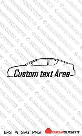 Digital Download car silhouette with text vector - Scion TC 2nd gen EPS | SVG | Ai | PNG