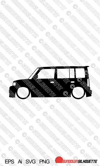 Digital Download car silhouette vector - Lowered Scion Xb 1st gen EPS | SVG | Ai | PNG