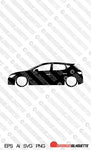 Digital Download car silhouette vector - Lowered Seat Leon Cupra Mk3 5-DOOR 2012-2020 EPS | SVG | Ai | PNG