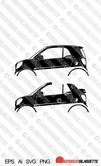 Digital Download vector graphic - Smart Fortwo convertible & coupe W453 EPS | SVG | Ai | PNG