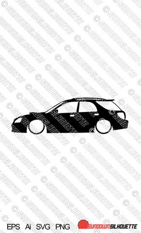 Digital Download vector graphic - Lowered Subaru Impreza Wagon WRX STI 2nd gen BLOB EYE car silhouette vector SVG EPS cut file | SVG | Ai | PNG