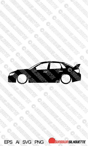 Digital Download vector graphic - Lowered Subaru Impreza WRX STI 3rd gen Sedan (GE) car silhouette vector SVG EPS cut file | SVG | Ai | PNG