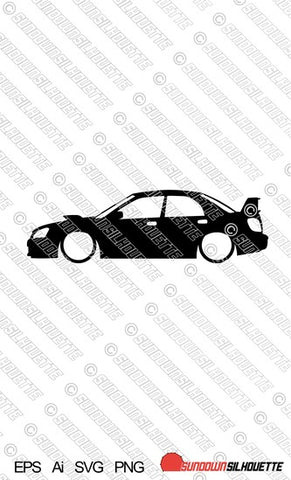 Digital Download vector graphic - Lowered Subaru Impreza WRX STI 2nd gen BLOB EYE car silhouette vector SVG EPS cut file | SVG | Ai | PNG