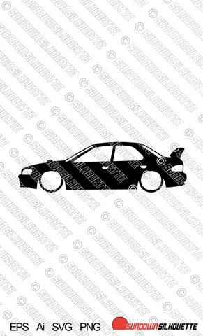 Digital Download vector graphic - Lowered Subaru Impreza WRX 1st gen sedan | SVG | Ai | PNG