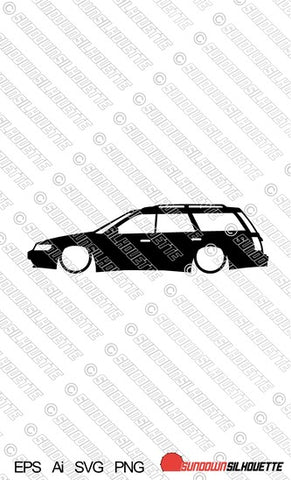 Digital Download vector graphic - Lowered Subaru Legacy 1st gen wagon | SVG | Ai | PNG