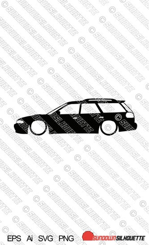 Digital Download vector graphic - Lowered Subaru Legacy 2nd gen wagon with standard roof | SVG | Ai | PNG