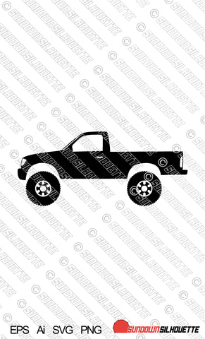 Digital Download vector graphic - Lifted Toyota Tacoma 1st gen single cab pickup 1995-2004 EPS | SVG | Ai | PNG