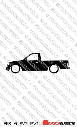 Digital Download vector graphic - Lowered Toyota Tacoma 1st gen single cab pickup 1995-2004 EPS | SVG | Ai | PNG