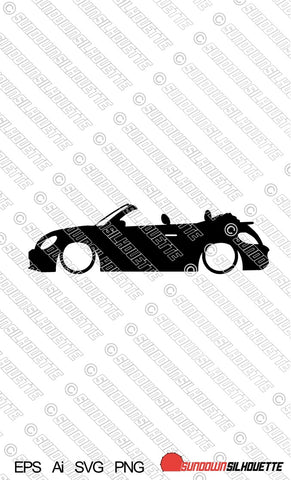Digital Download vector graphic - Lowered VW Beetle Convertible 2012-2019 Mk3 EPS | SVG | Ai | PNG