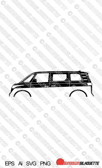 Digital Download vector car silhouette - VW ID. Buzz EPS | SVG | Ai | PNG